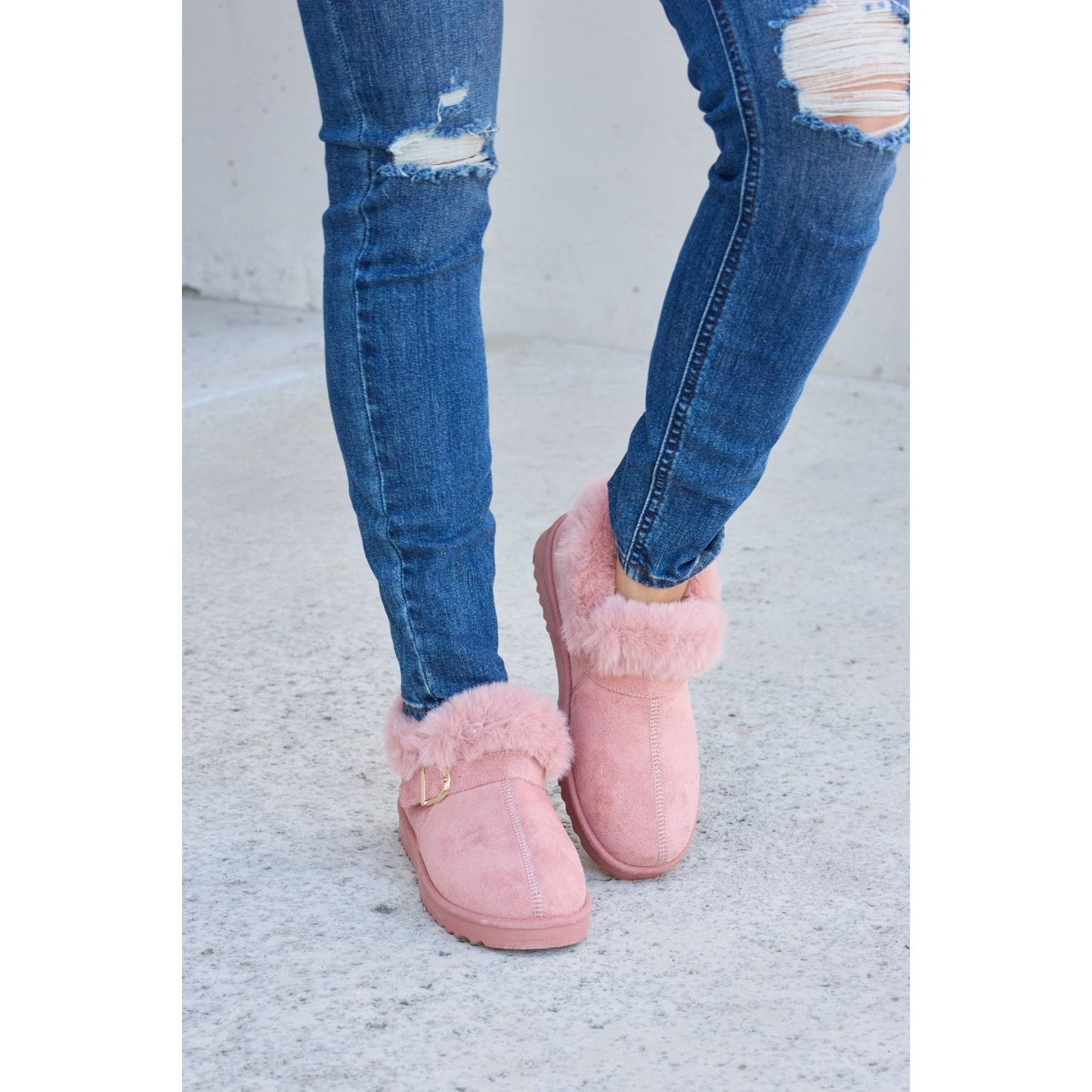 Forever Link Furry Chunky Thermal Ankle Boots