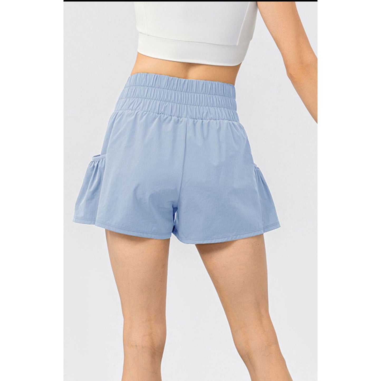 Elastic Waist Pocketed Active Shorts