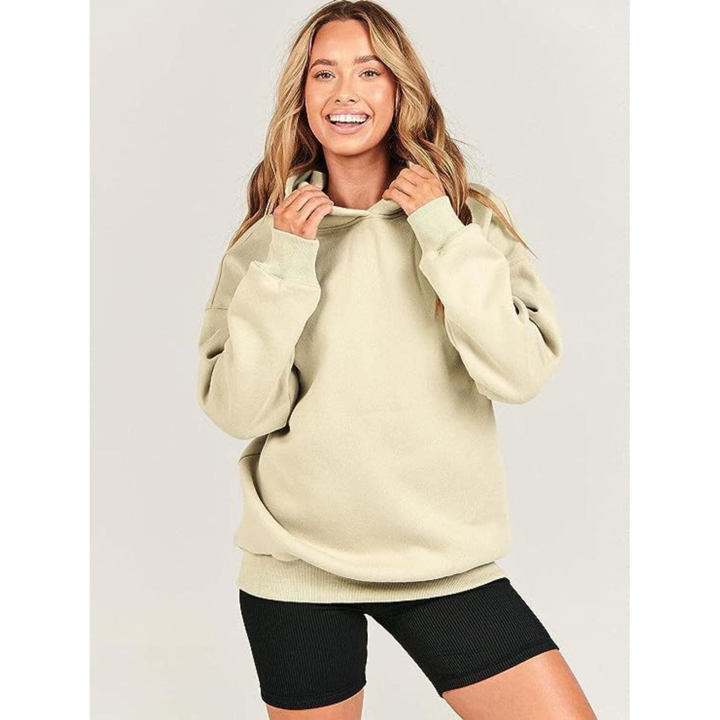 Dropped Shoulder Long Sleeve Hoodie