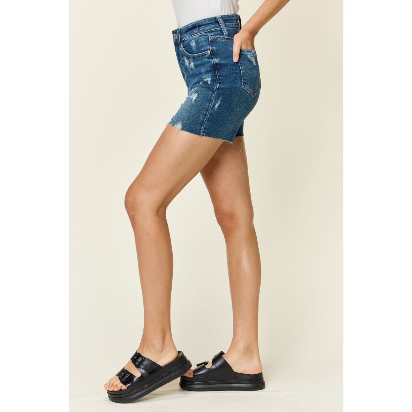 Judy Blue Full Size Tummy Control High Waist Denim Shorts