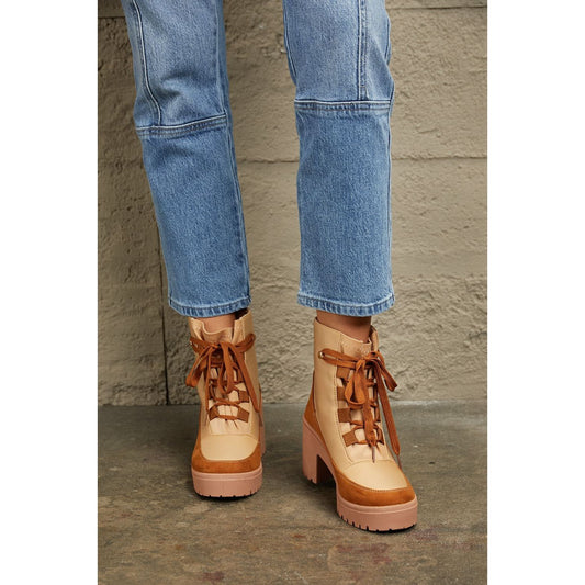 East Lion Corp Lace Up Lug Booties