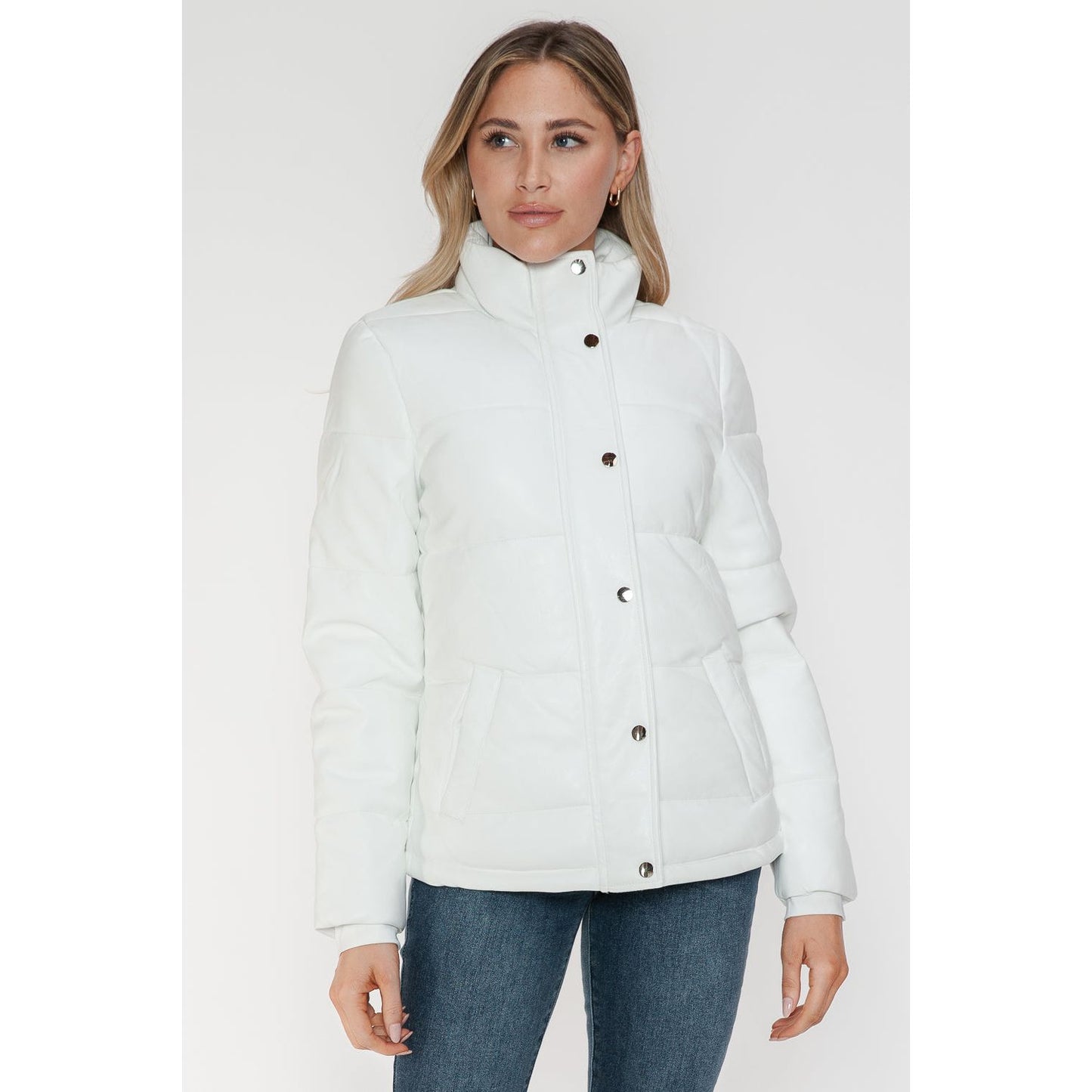 YMI Pocketed Zip Up Turtleneck Puffer Jacket