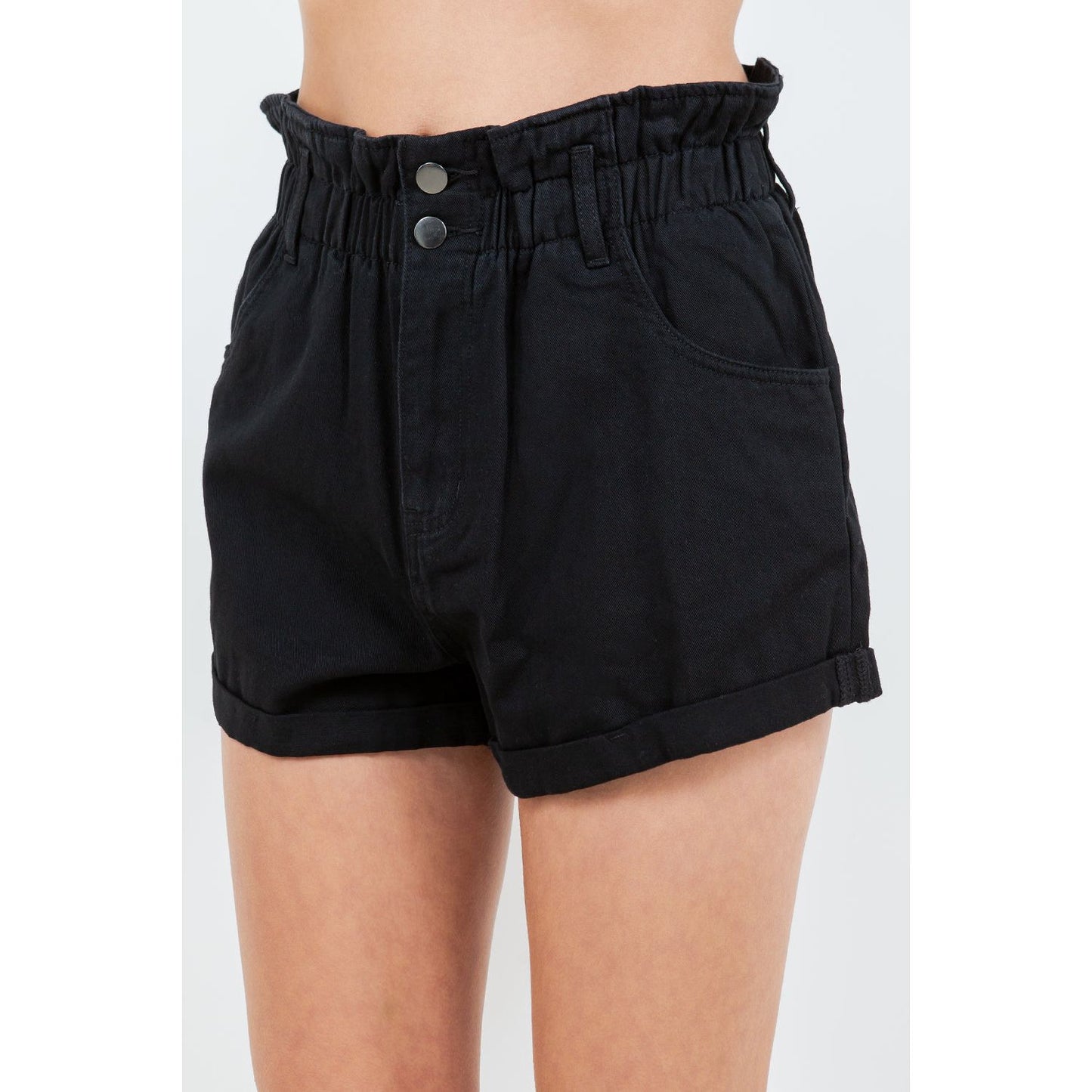 American Bazi High Waist Paper Bag Shorts