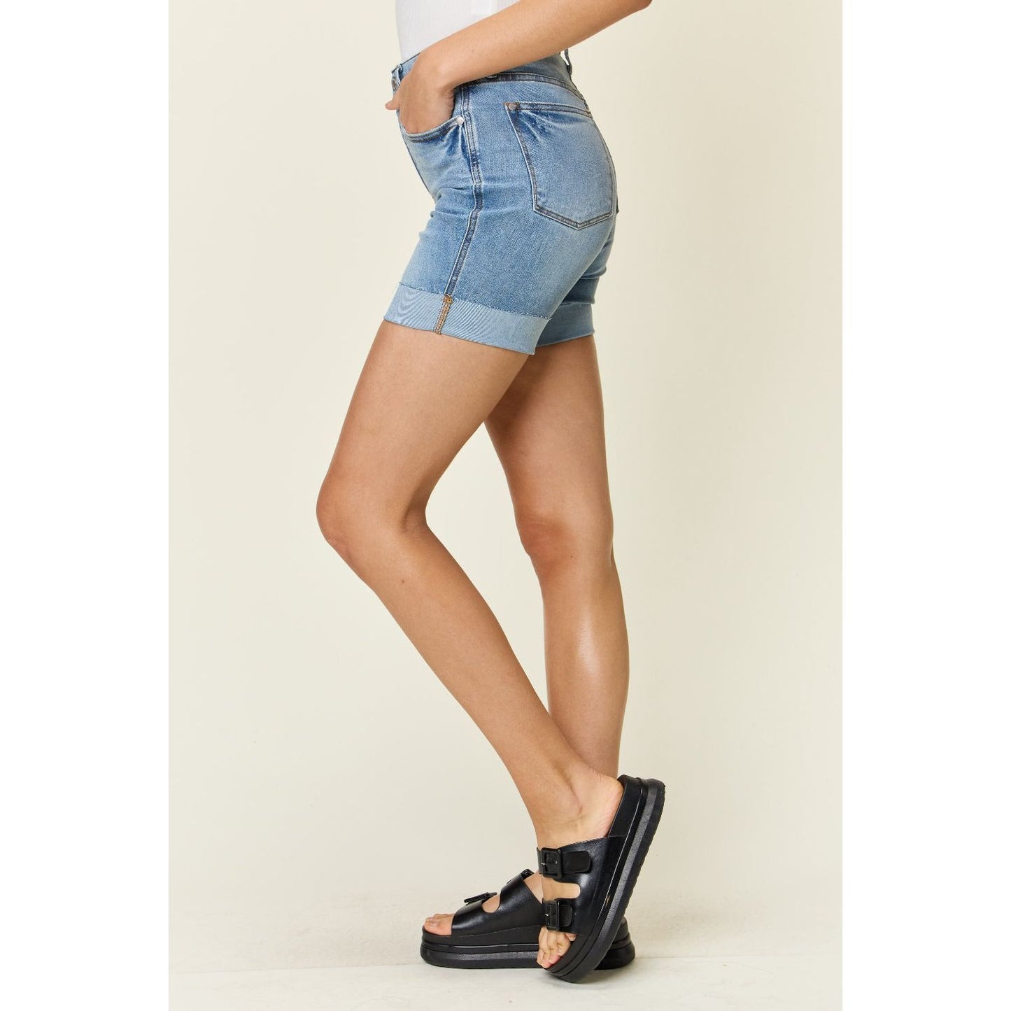 Judy Blue Full Size Tummy Control High Waist Denim Shorts