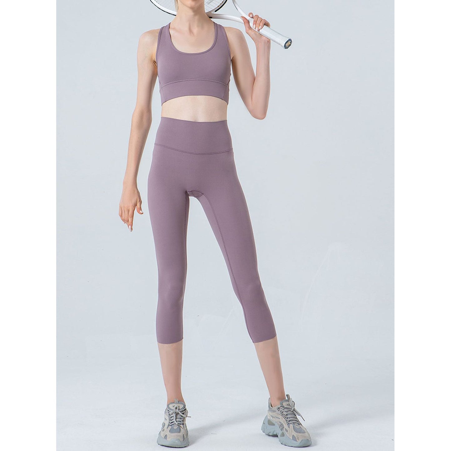 Wide Waistband Cropped Sports Leggings