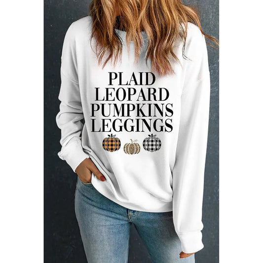 Letter Graphic Round Neck Long Sleeve Sweatshirt