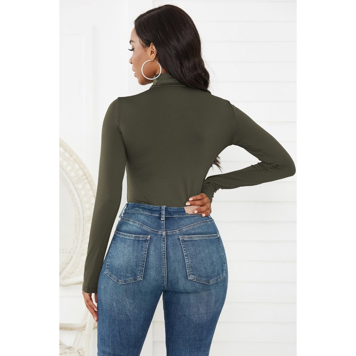 Turtleneck Long Sleeve Bodysuit