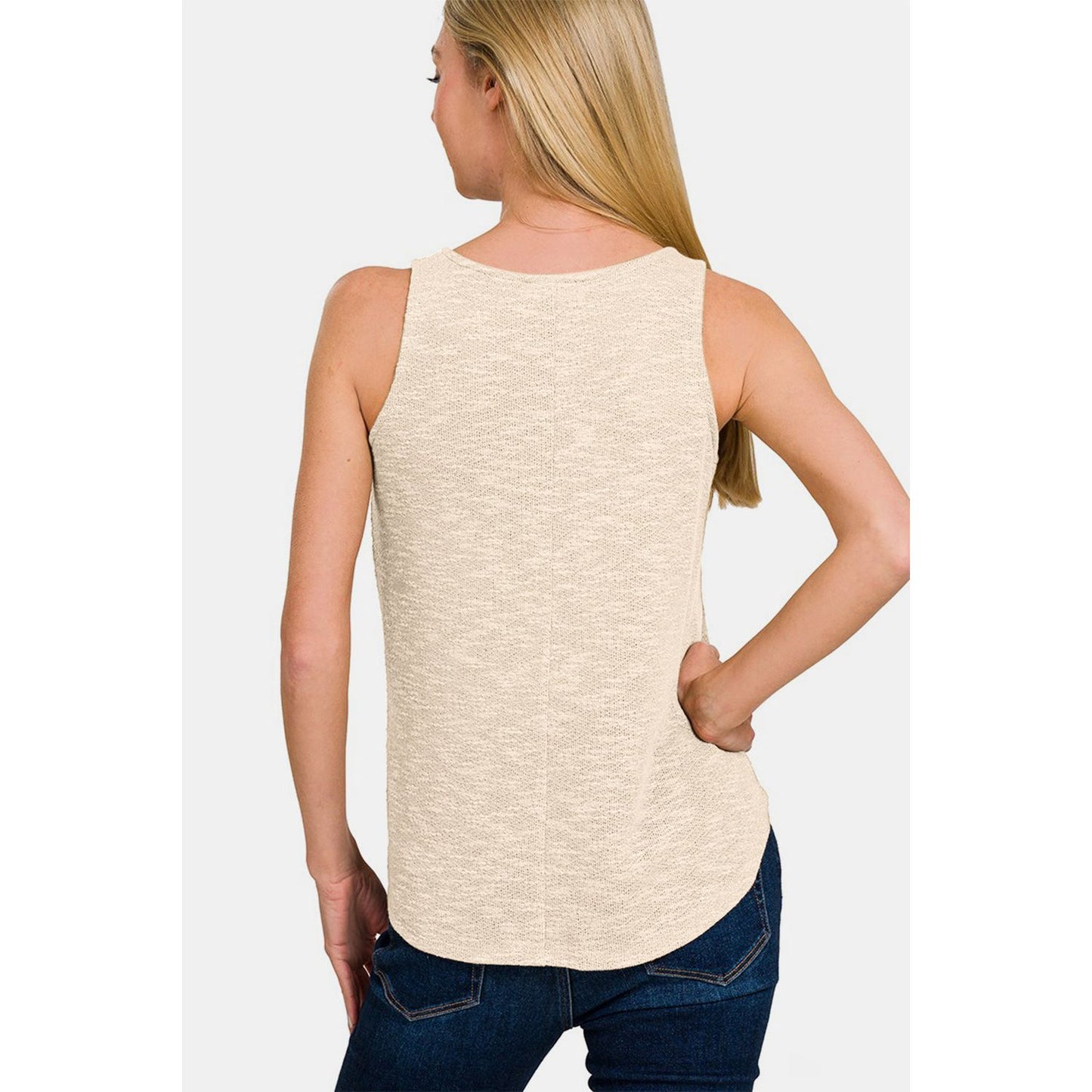 Zenana V-Neck Curved Hem Tank