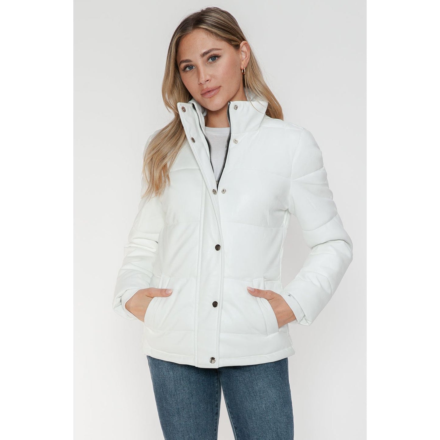 YMI Pocketed Zip Up Turtleneck Puffer Jacket