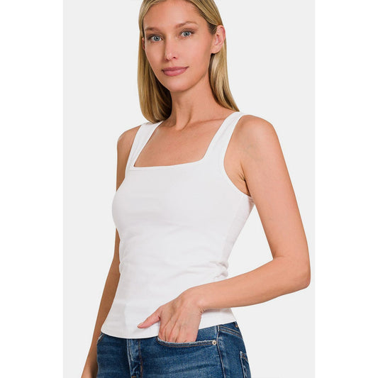 Zenana Square Neck Cropped Tank