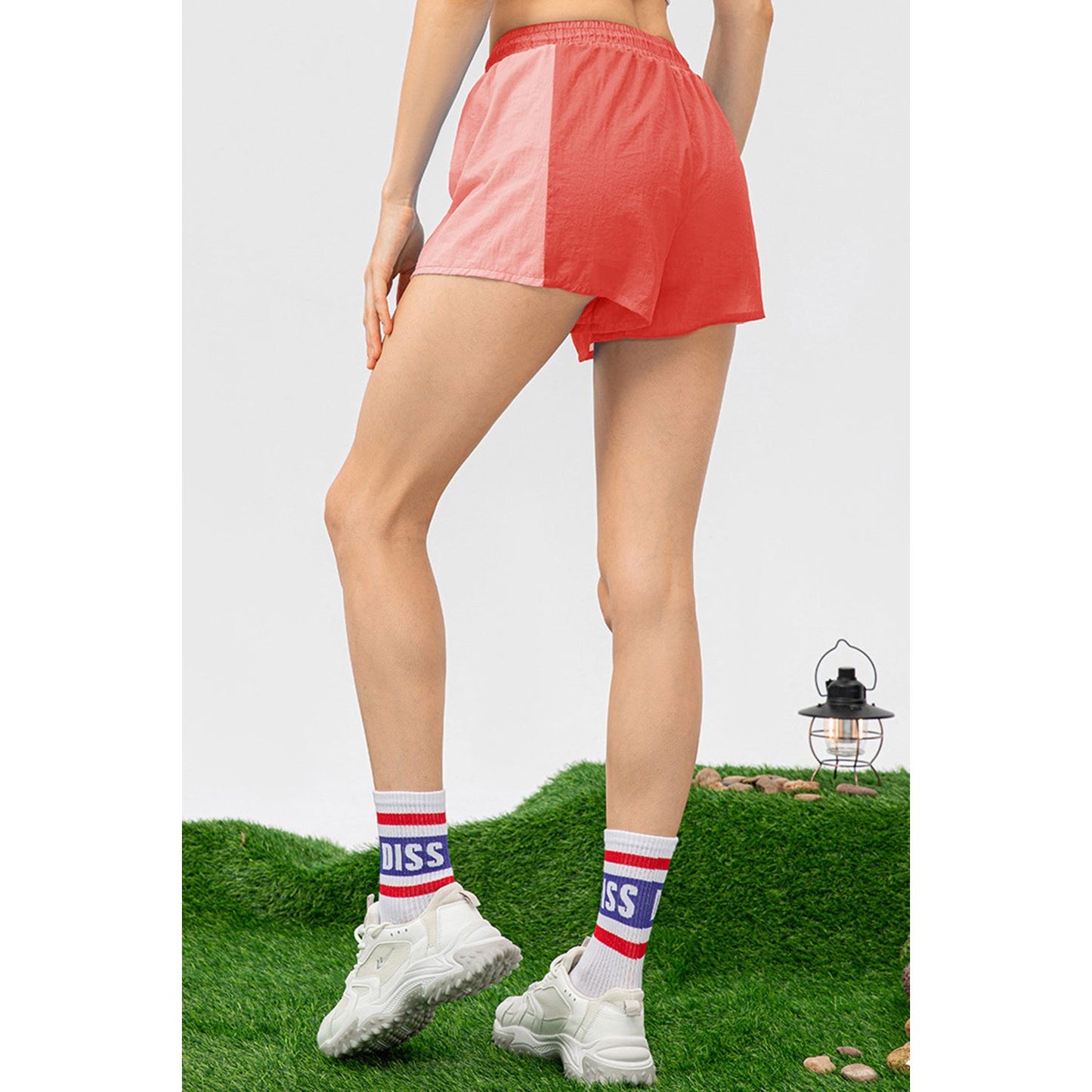 Color Block Drawstring Active Shorts