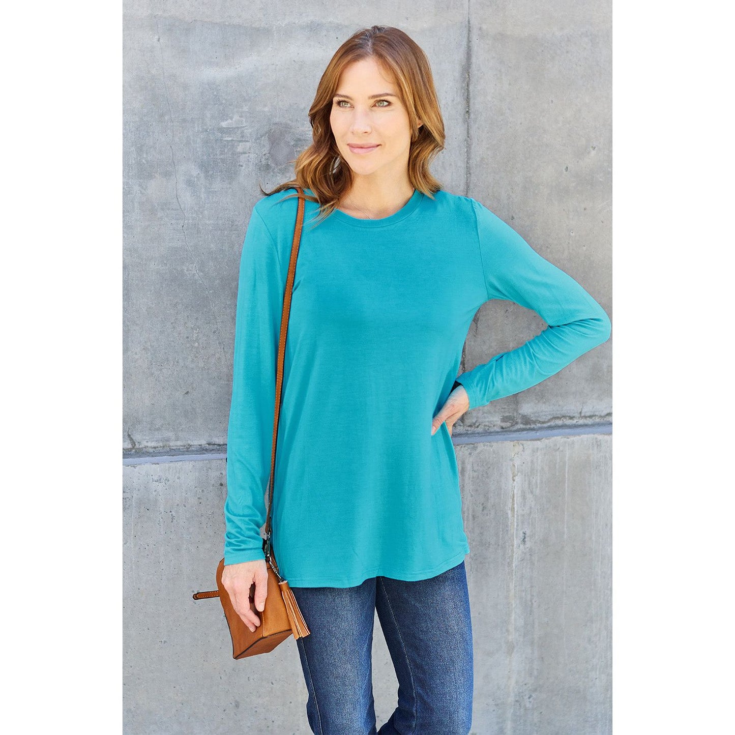 Basic Bae Full Size Round Neck Long Sleeve Top