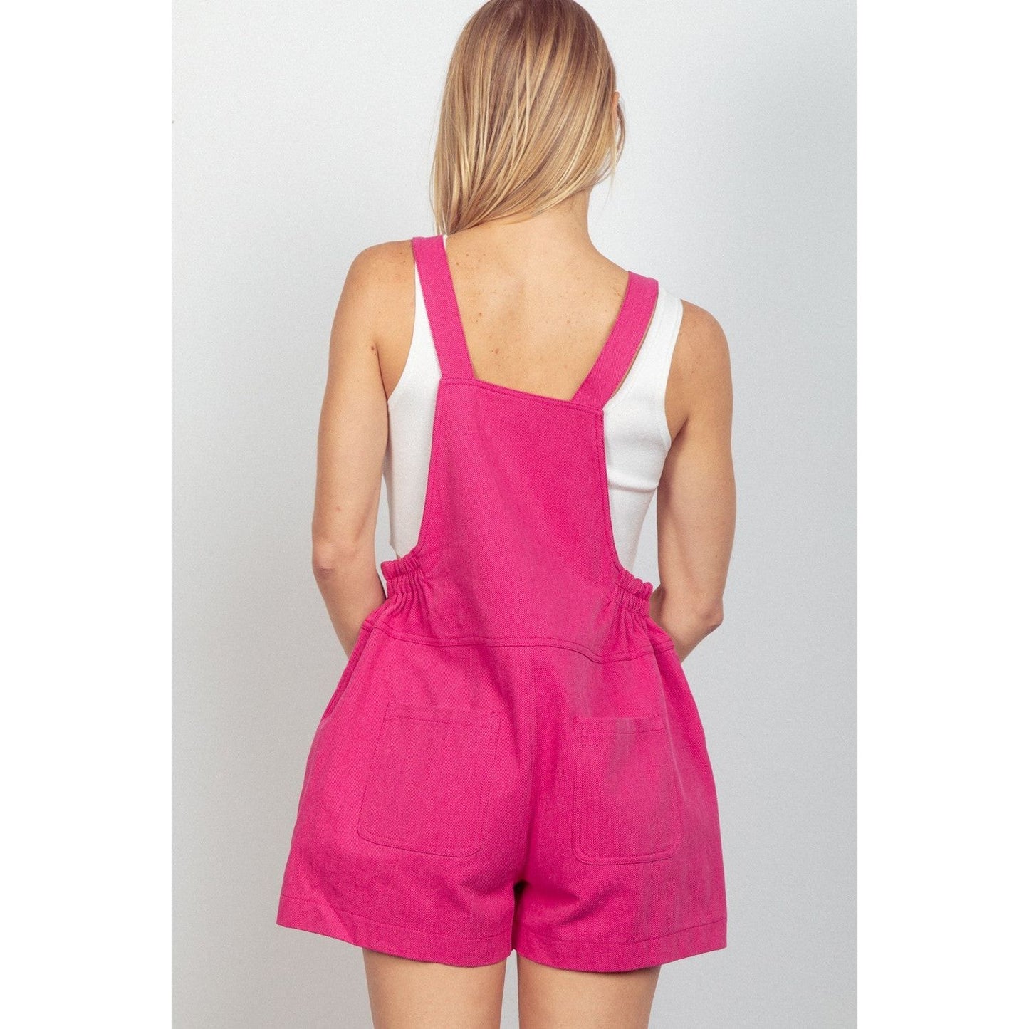 VERY J Adjustable Suspender Overalls with Pockets