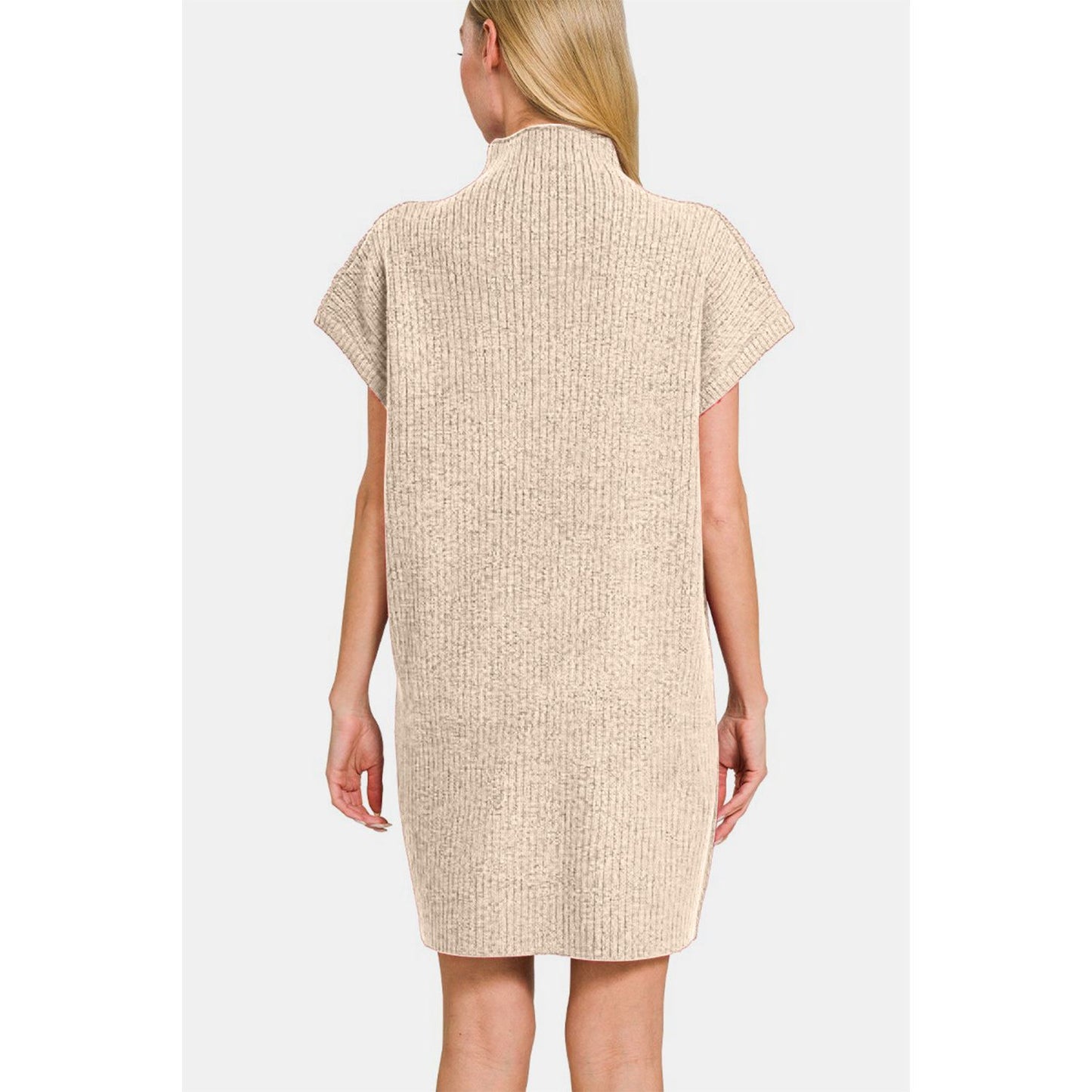 Zenana Short Sleeve Sweater Mini Dress