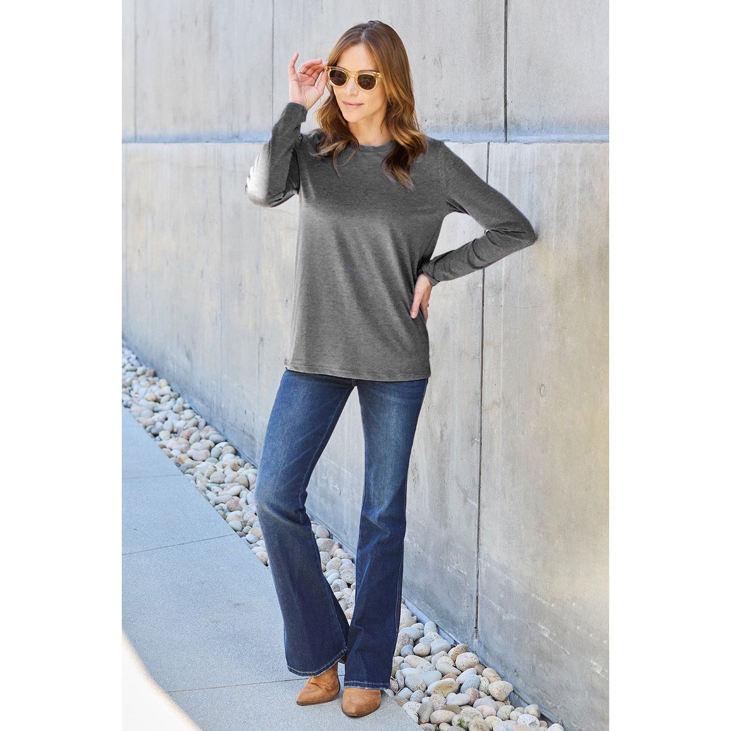 Basic Bae Full Size Round Neck Long Sleeve Top