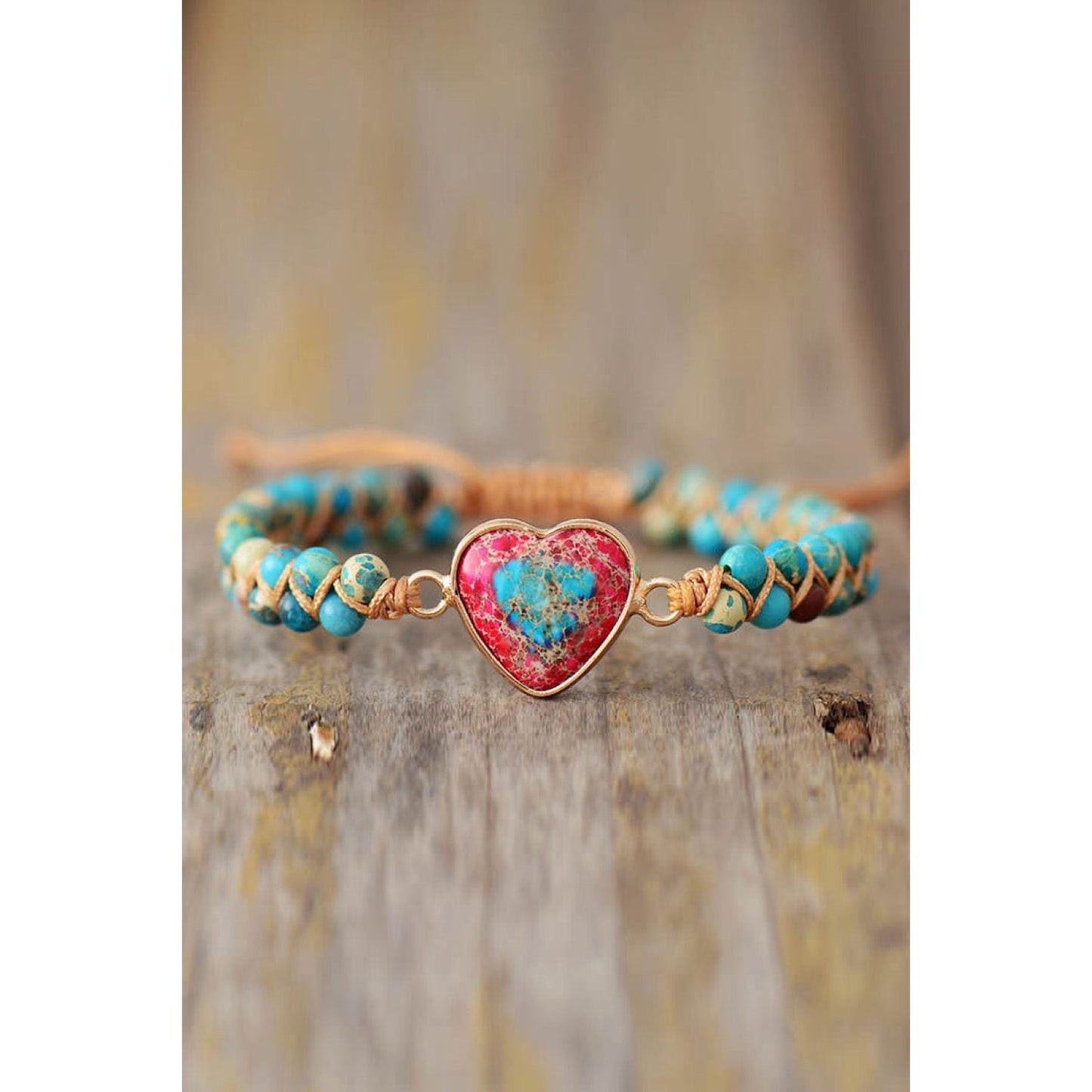 Handmade Heart Shape Natural Stone Bracelet