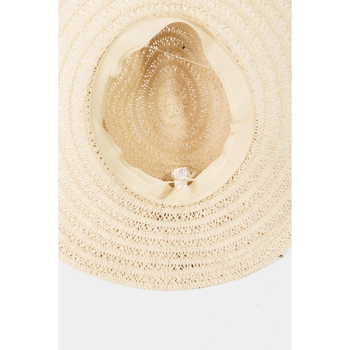 Fame Contrast Straw Braided Sun Hat