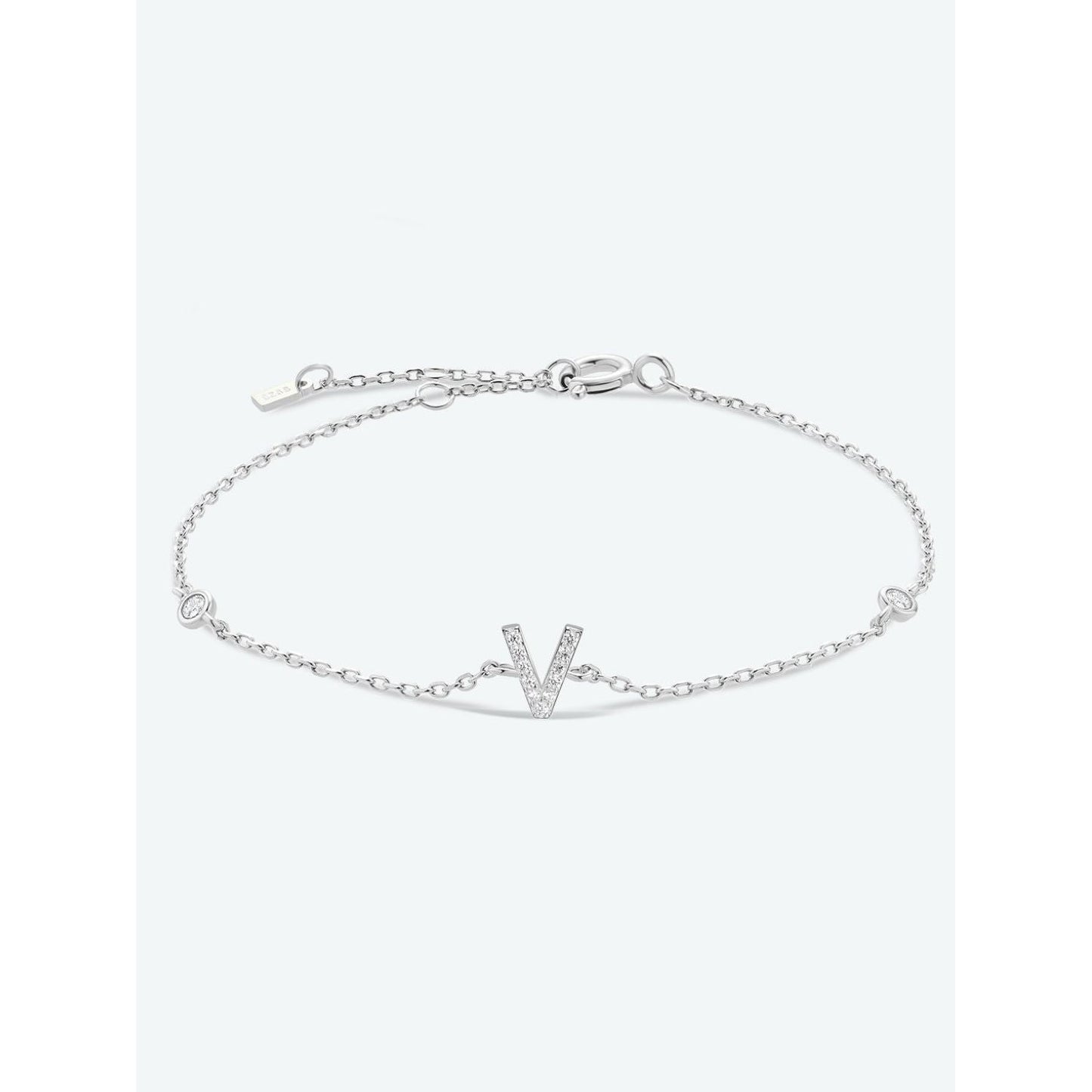 V To Z Zircon 925 Sterling Silver Bracelet