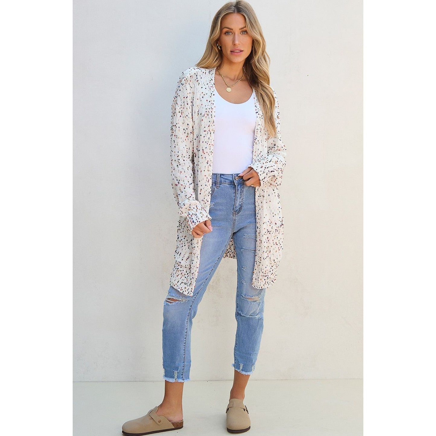 Open Front Long Sleeve Cardigan