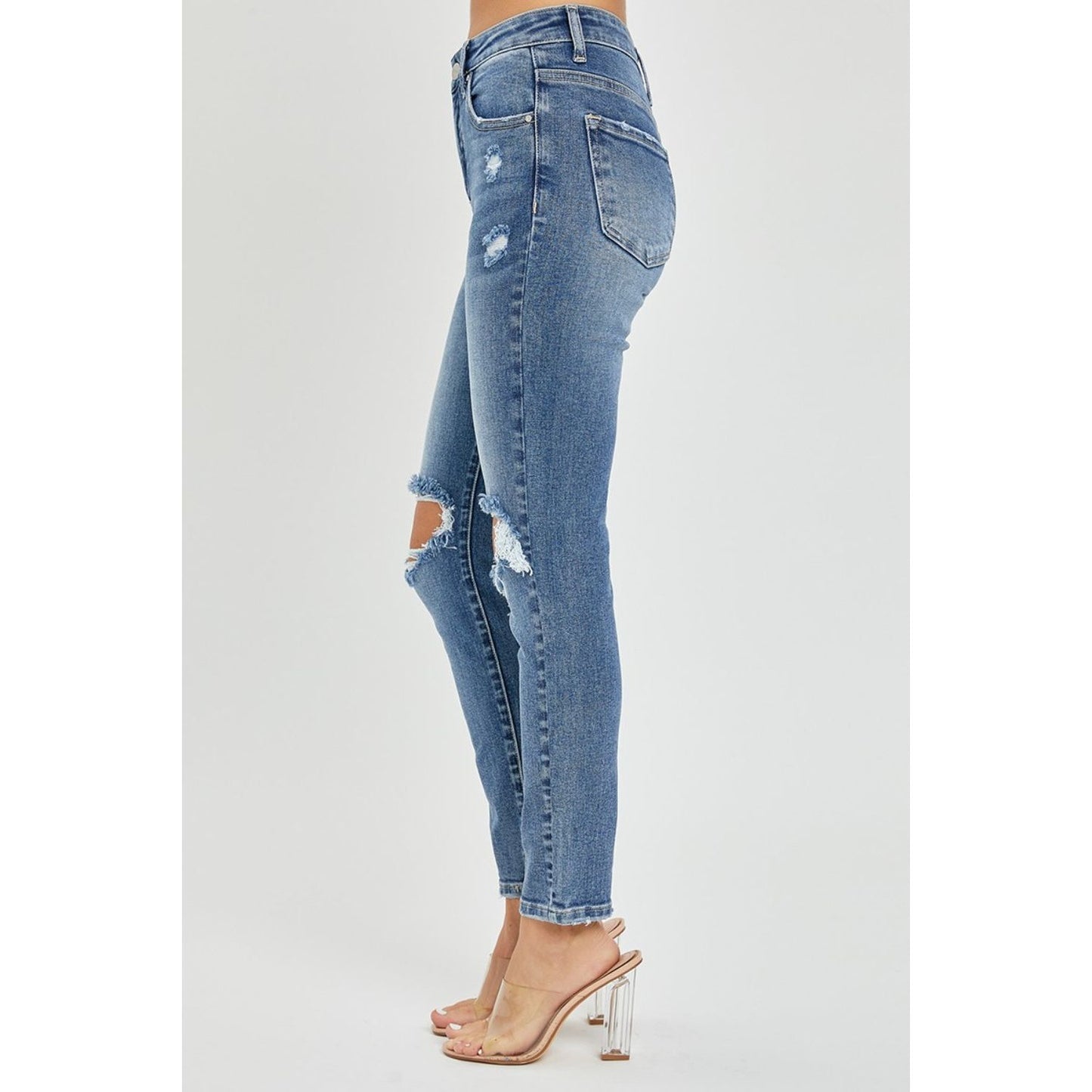 Risen Full Size High Rise Knee Distressed Skinny Jeans