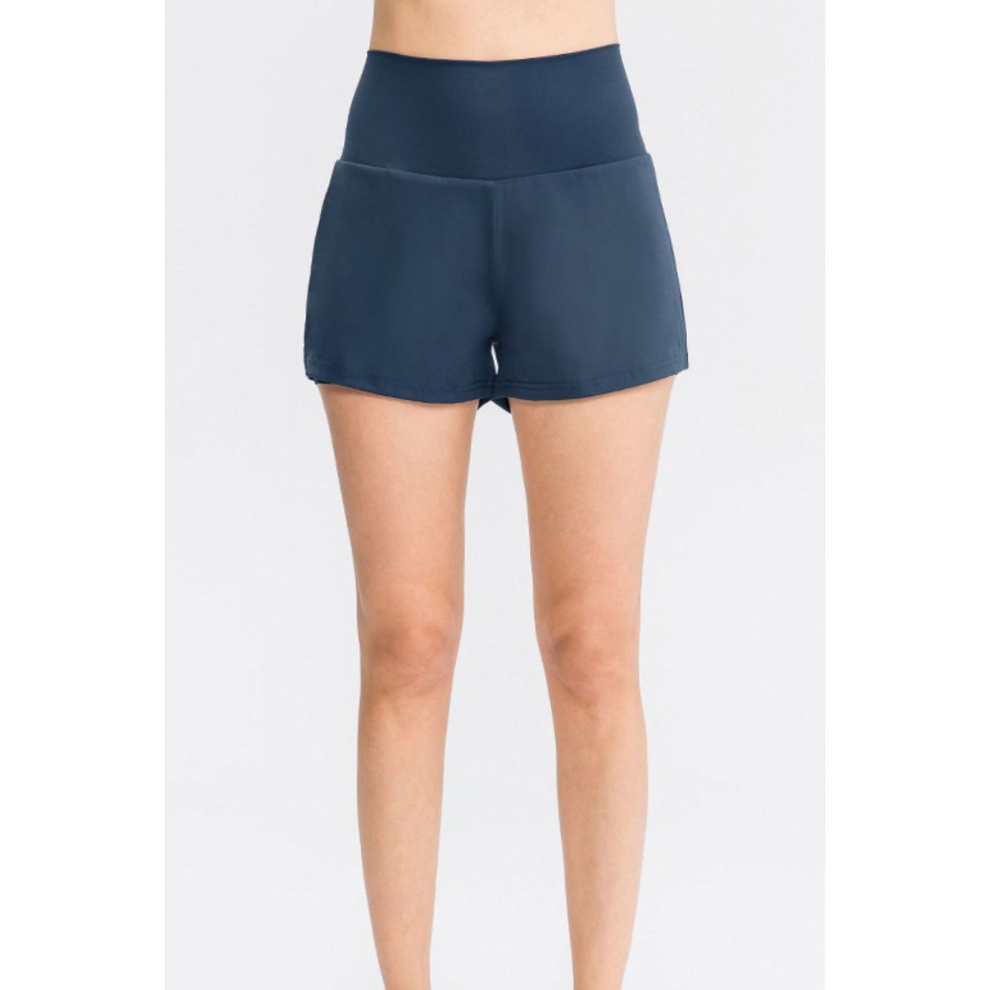 Wide Waistband Sports Shorts with Pockets