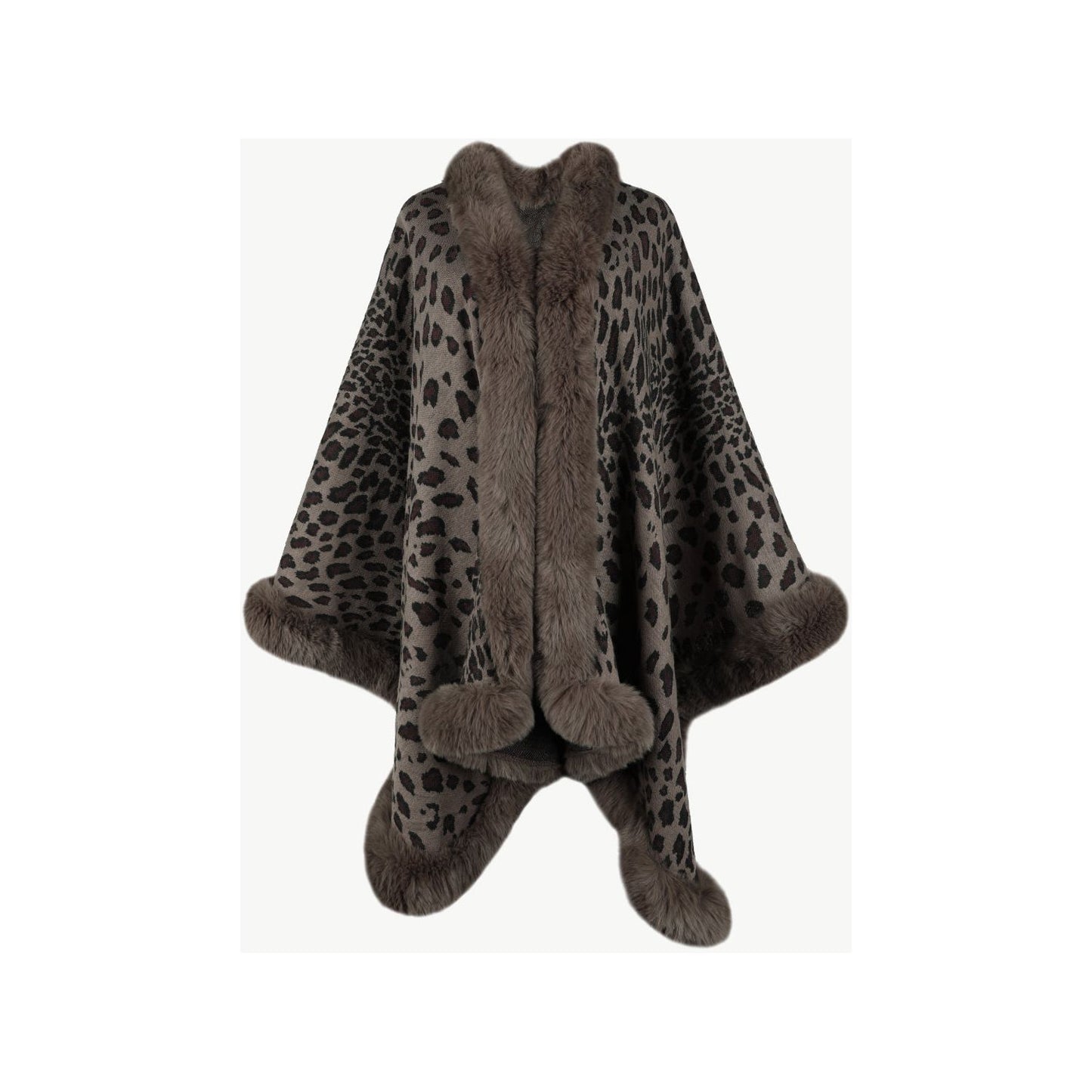 Leopard Open Front Poncho