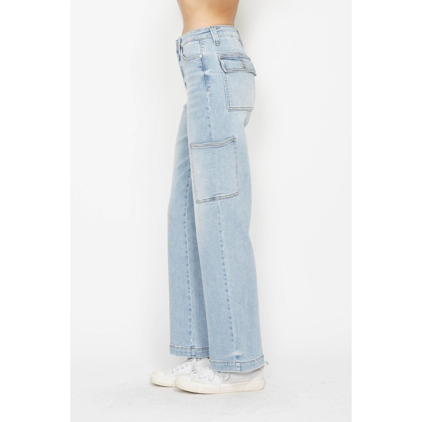 Judy Blue Full Size High Waist Straight Cargo Jeans