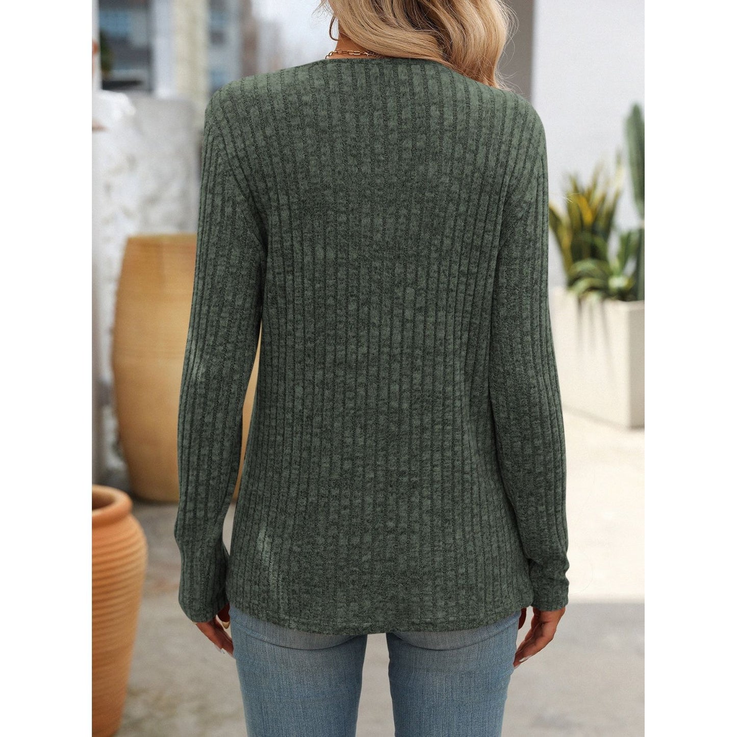 Mandy Square Neck Long Sleeve T-Shirt