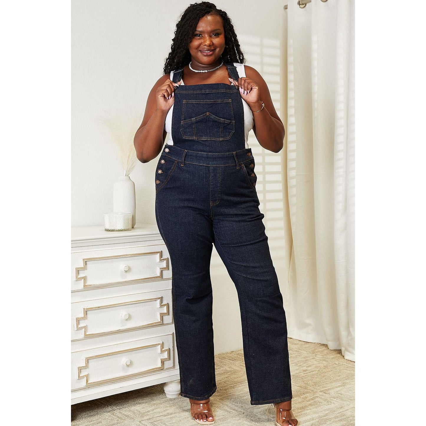 Judy Blue Full Size High Waist Classic Denim Overalls