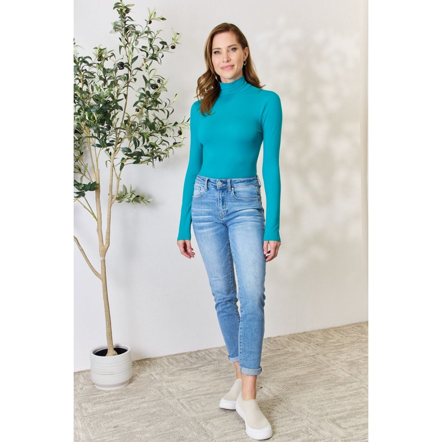 Zenana Turtleneck Long Sleeve Bodysuit