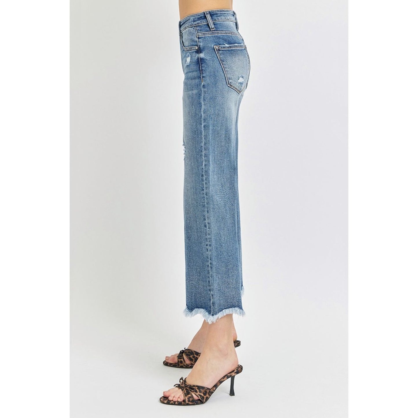 Risen High Rise Cropped Flare Jeans