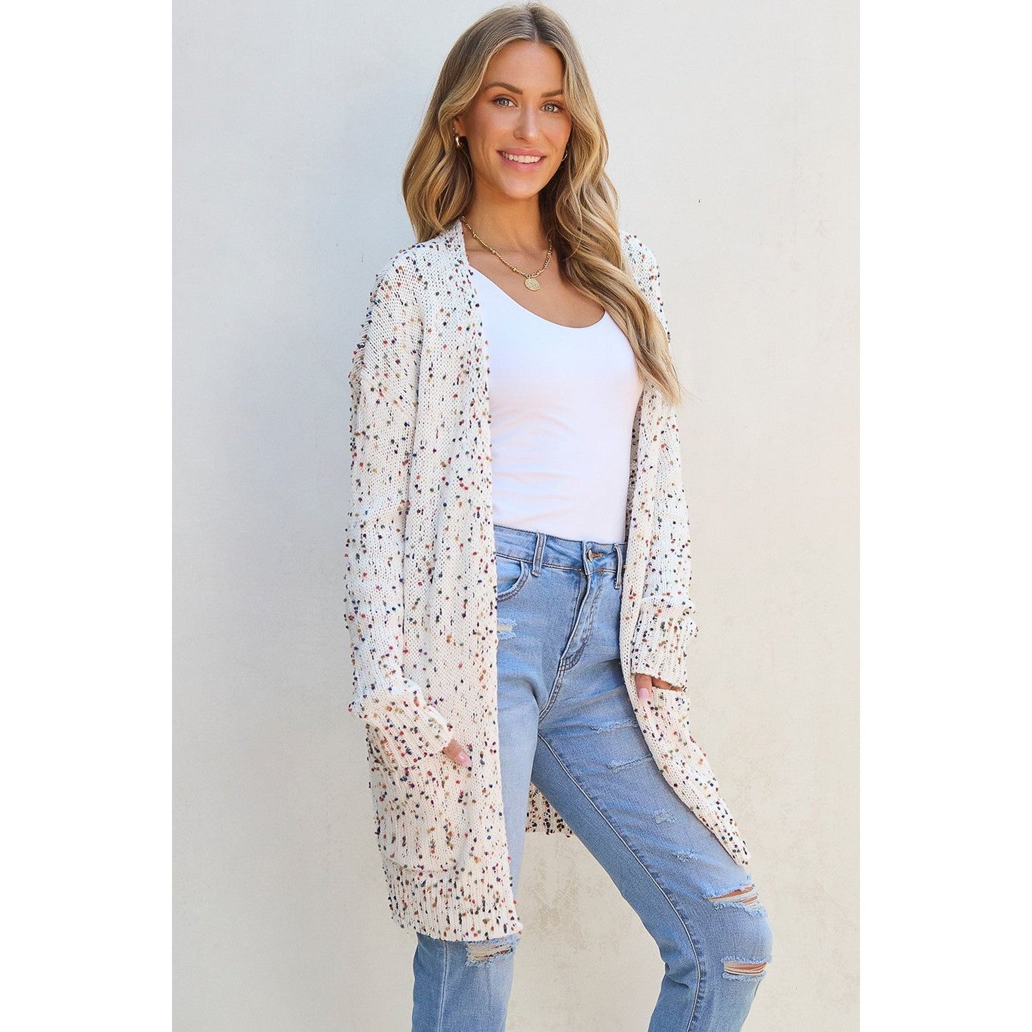 Open Front Long Sleeve Cardigan