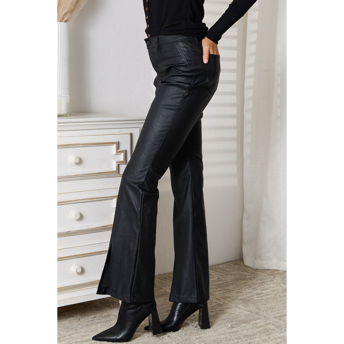 Kancan Slit Flare Leg Pants