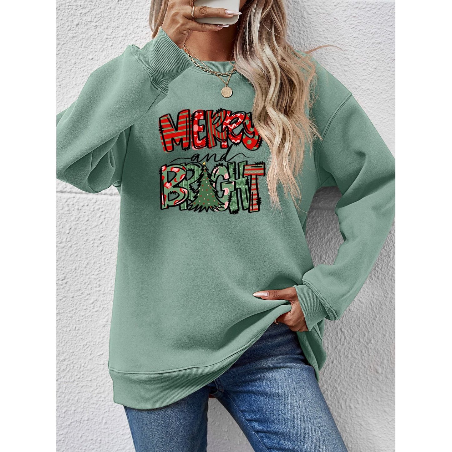 MERRY AND BRIGHT Long Sleeve Sweatshirt