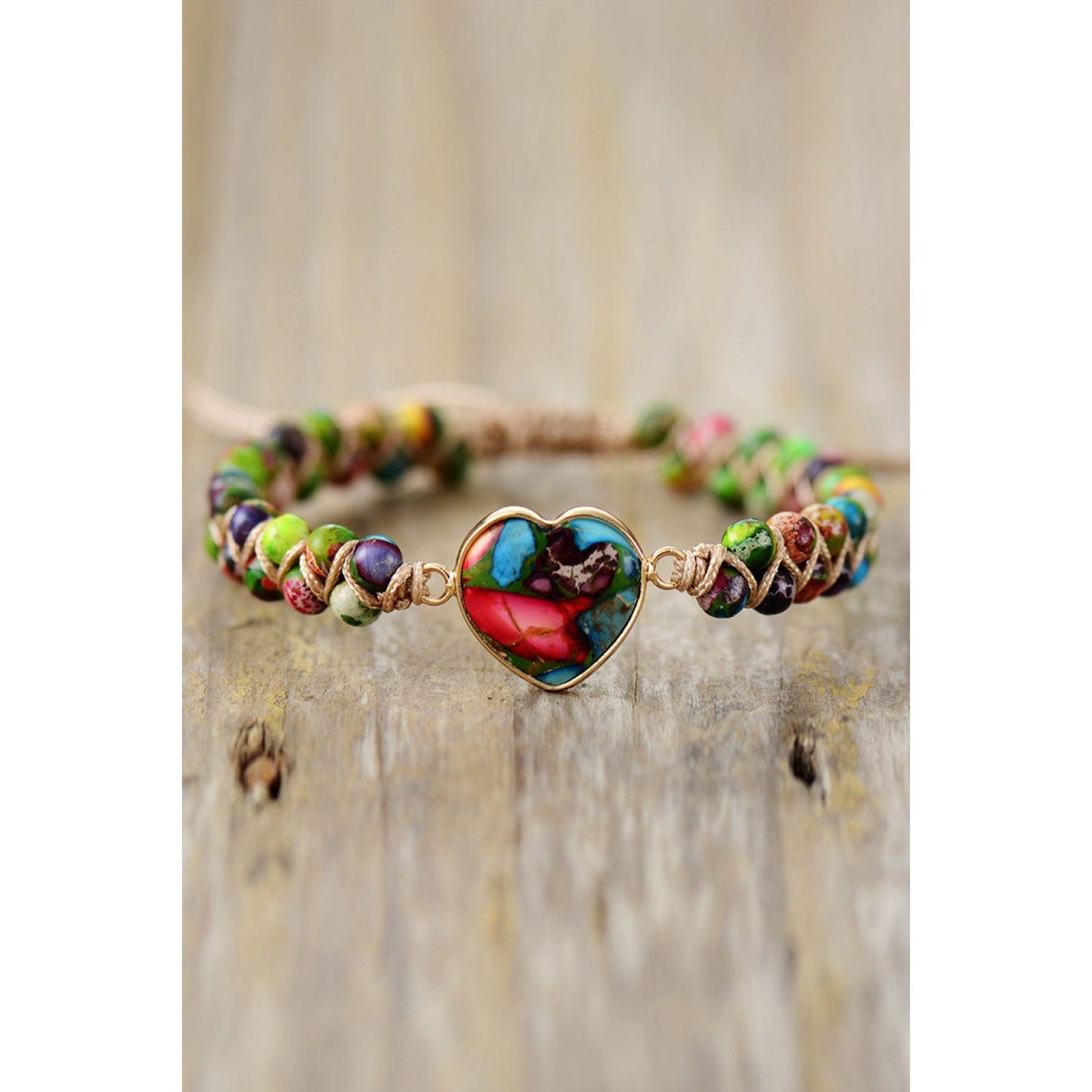 Handmade Heart Shape Natural Stone Bracelet