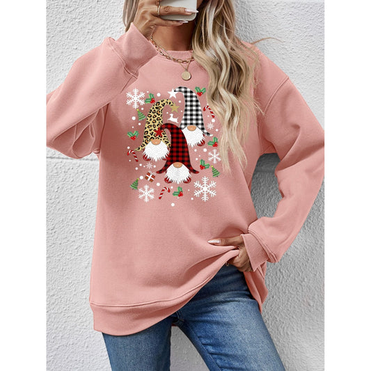 Faceless Gnomes Graphic Drop Shoulder Sweatshirt