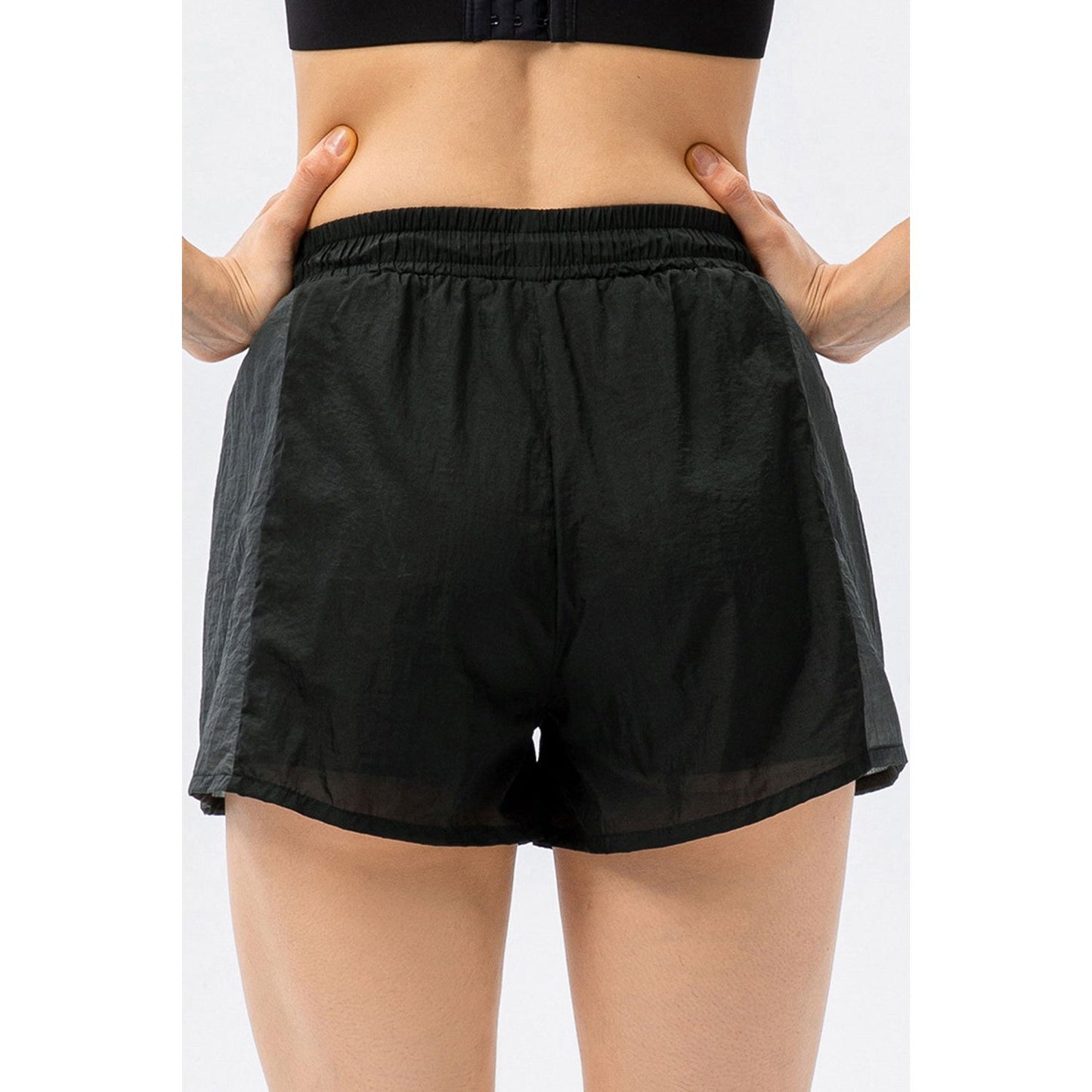 Color Block Drawstring Active Shorts