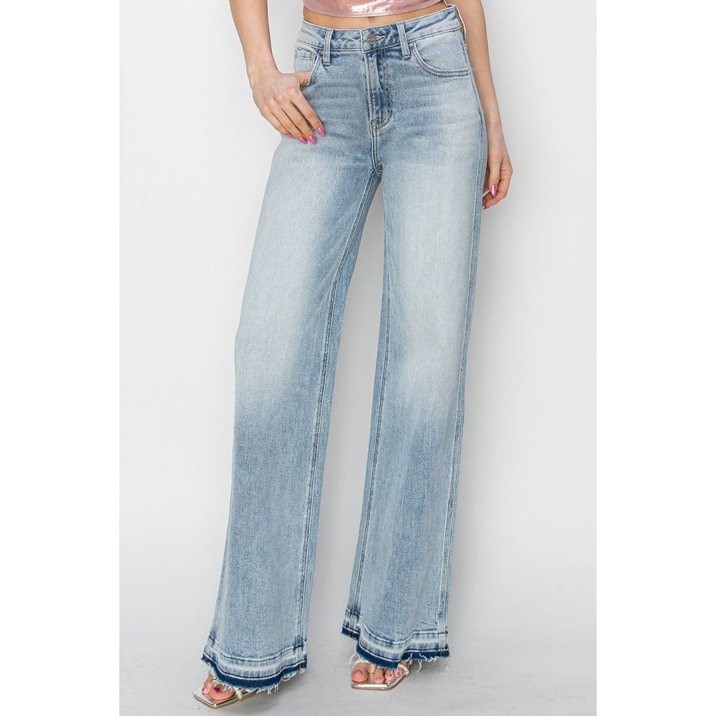 Risen Full Size High Rise Wide Leg Jeans