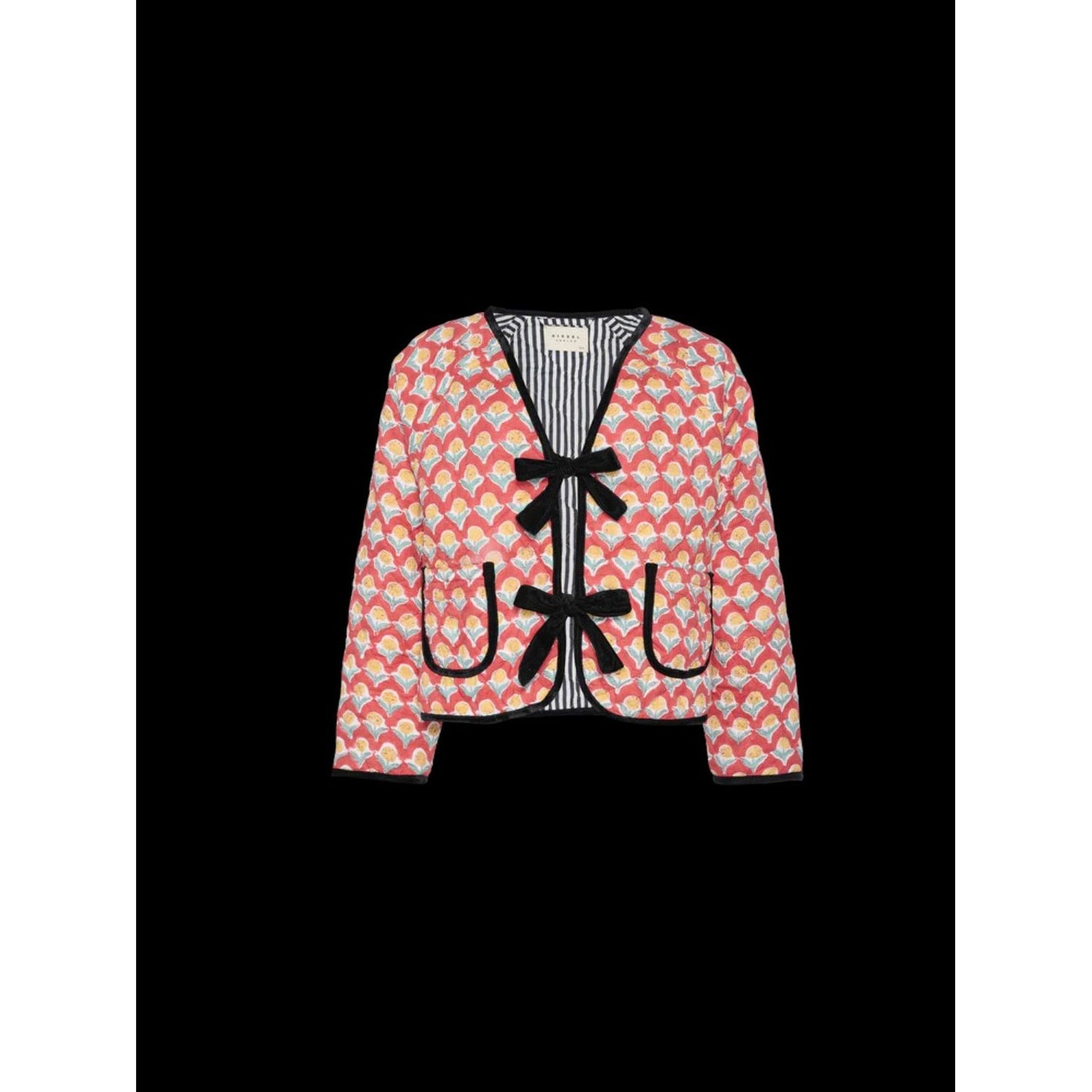 Tied Printed Long Sleeve Jacket