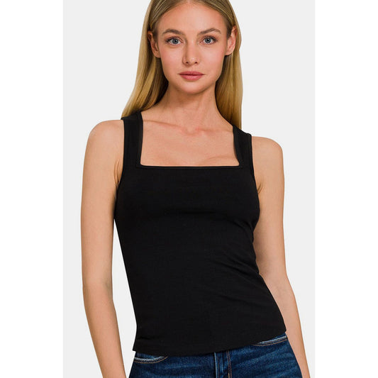 Zenana Square Neck Cropped Tank