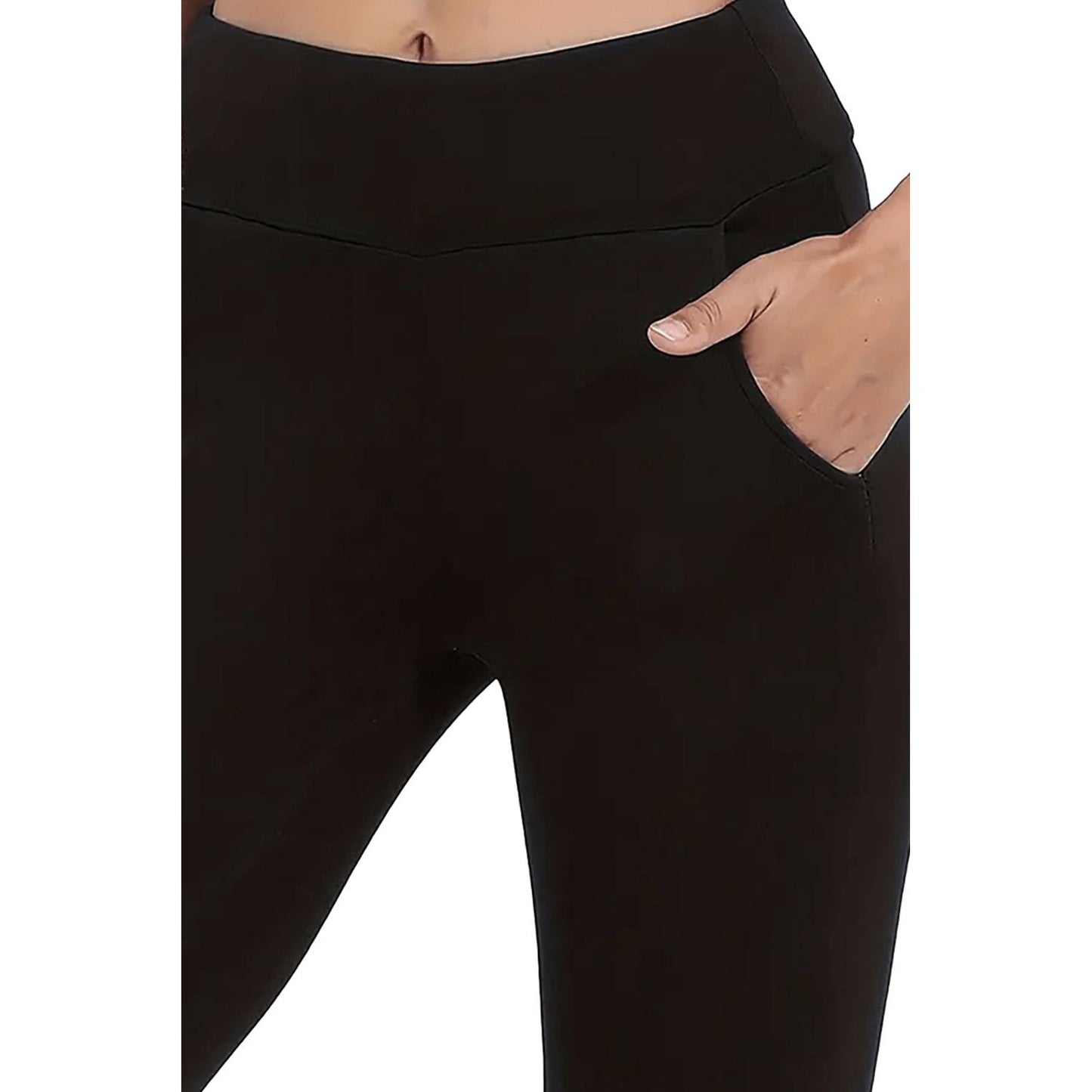 High Waist Wide Waistband Fleece Leggings