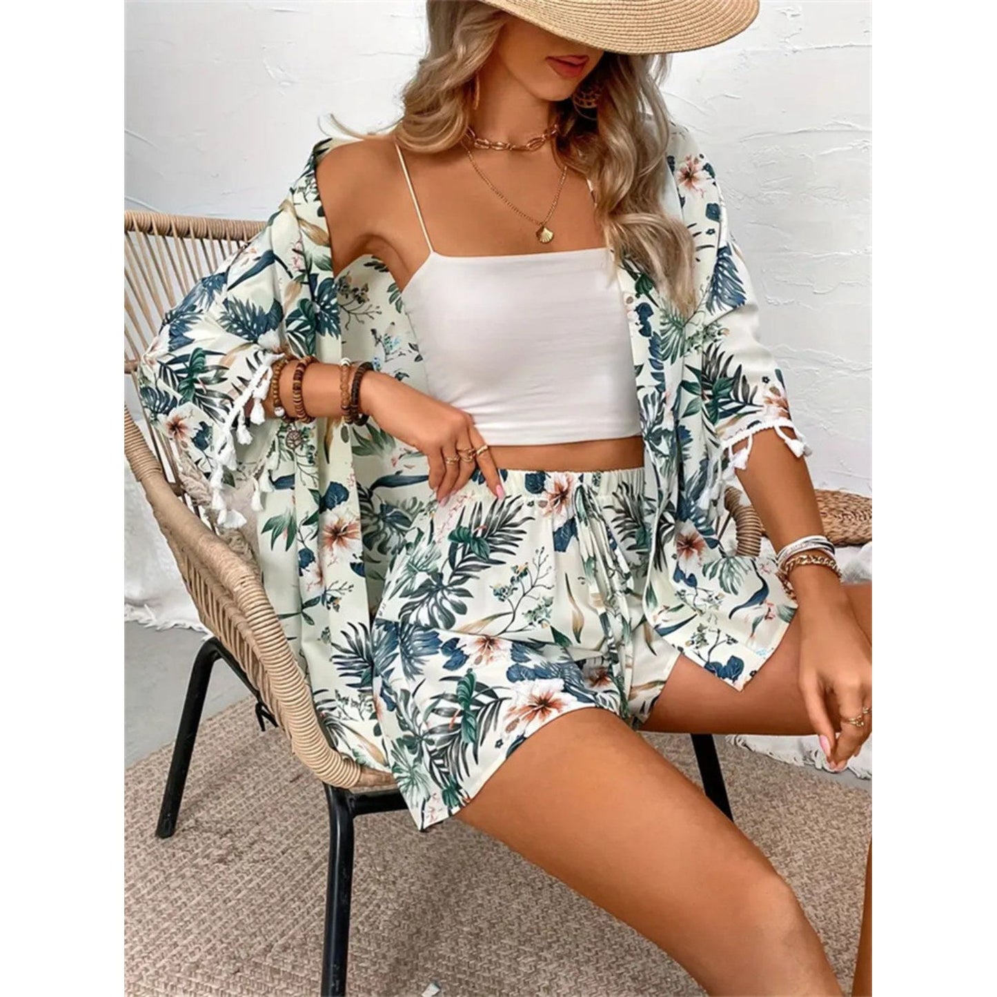 Printed Half Sleeve Top and Shorts Set