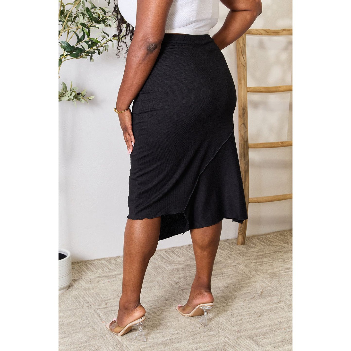 Culture Code Full Size High Waist Midi Skirt