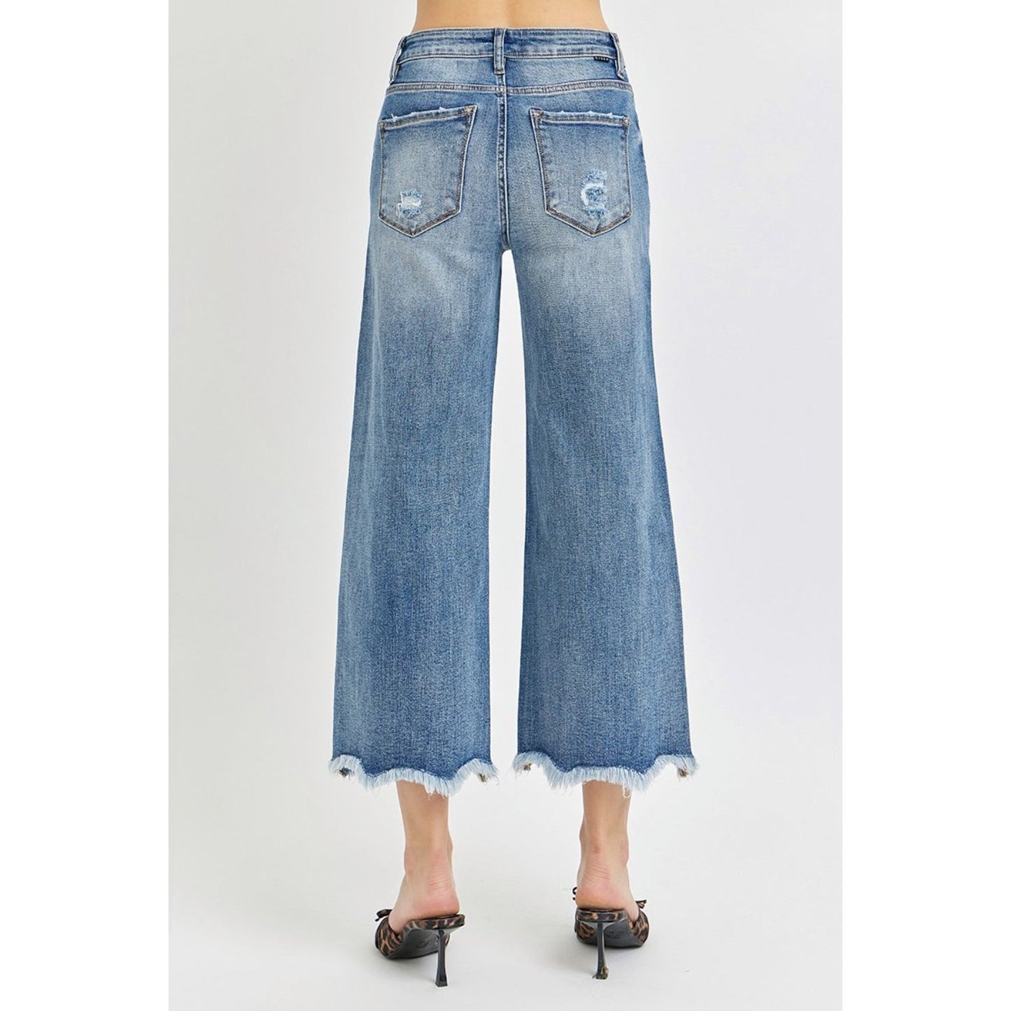 Risen High Rise Cropped Flare Jeans