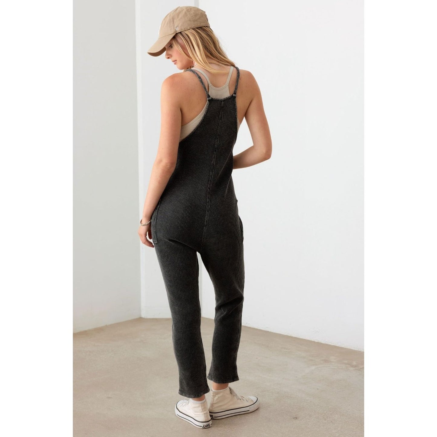 Le Lis Waffle Knit Side Pocket Jumpsuit