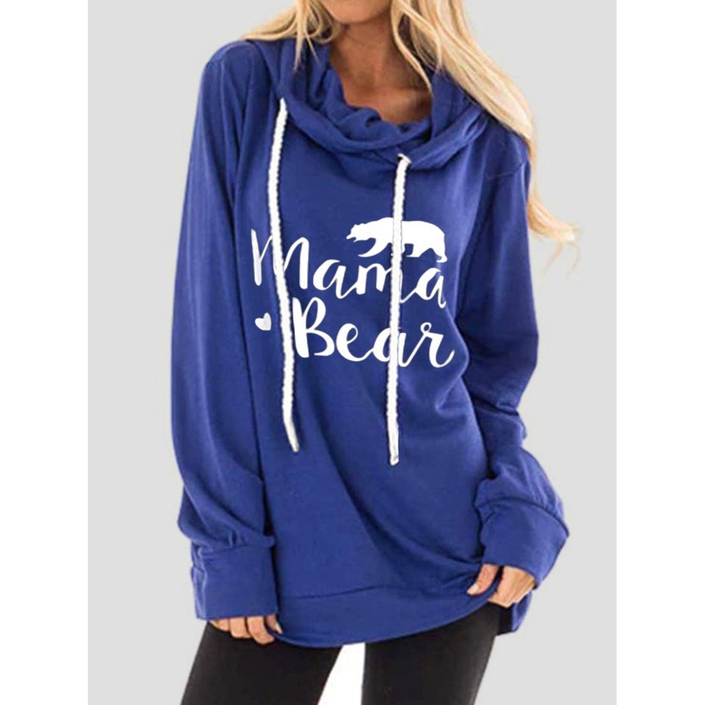 Drawstring Letter Graphic Long Sleeve Hoodie