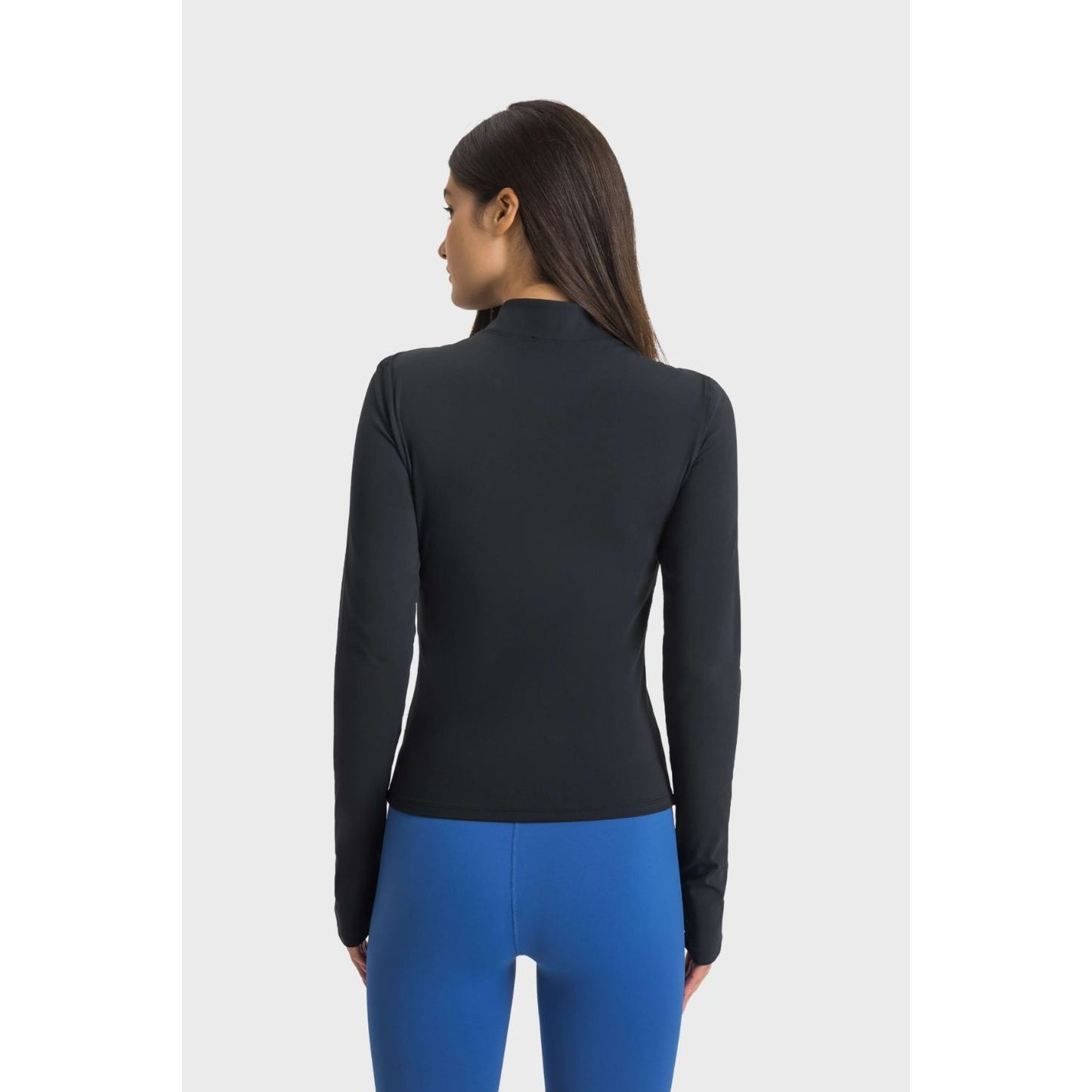 Half Zip Thumbhole Sleeve Sports Top