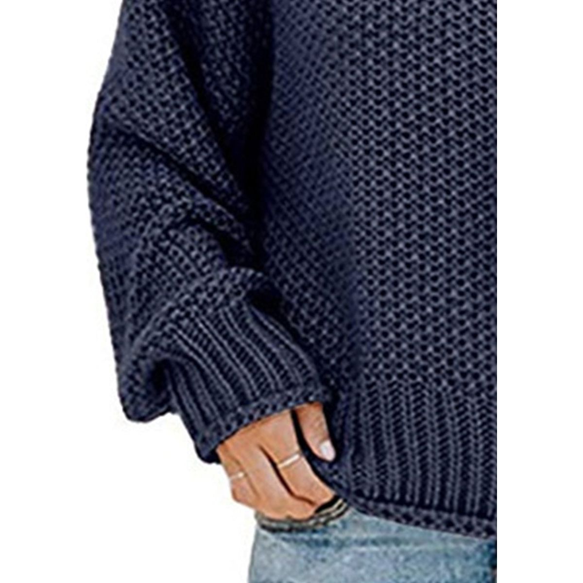 Turtleneck Dropped Shoulder Sweater