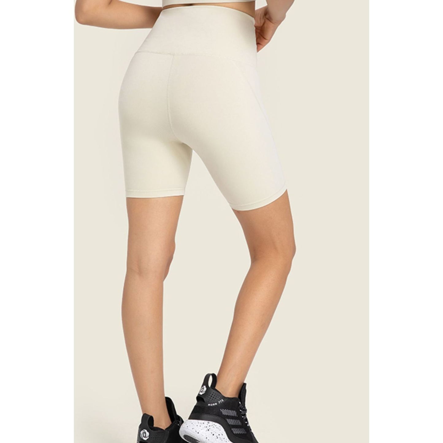 Seamless High-Rise Wide Waistband Biker Shorts