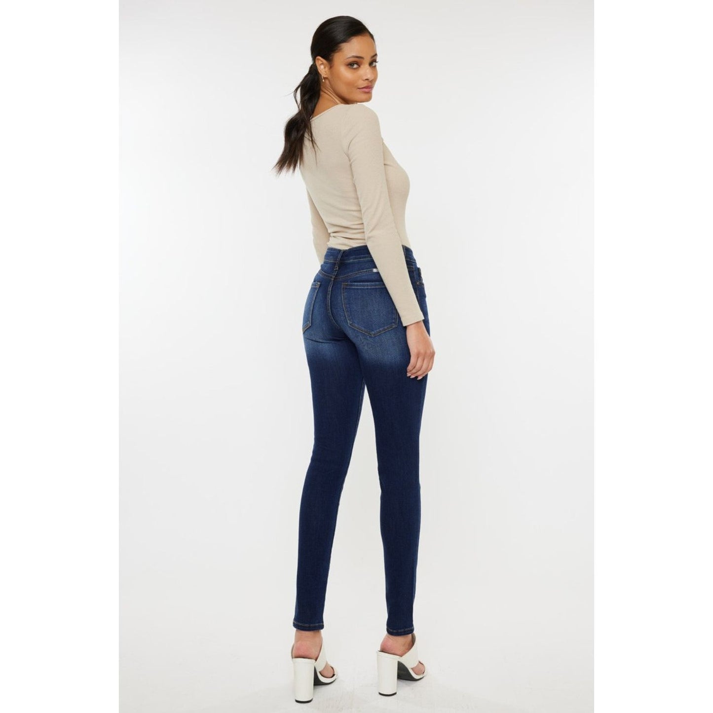 Kancan Mid Rise Gradient Skinny Jeans